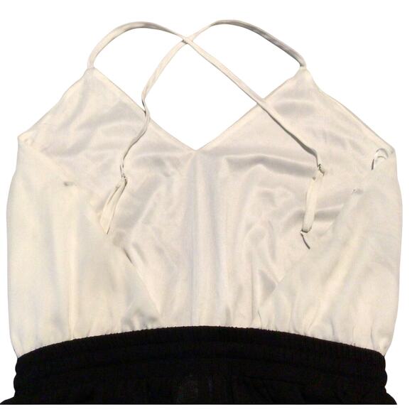 Hommage LA Women's Sheer White Black Lace Romper One-Piece Outfit Size M - Picture 2 of 5